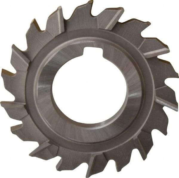 Made in USA - 3" Diam x 5/16" Width of Cut, 18 Teeth, High Speed Steel Side Milling Cutter - Staggered Teeth, Uncoated - Eagle Tool & Supply