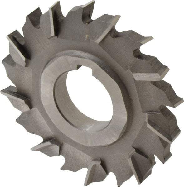 Made in USA - 3" Diam x 3/8" Width of Cut, 18 Teeth, High Speed Steel Side Milling Cutter - Staggered Teeth, Uncoated - Eagle Tool & Supply