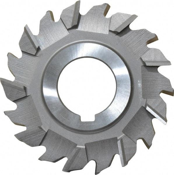 Made in USA - 3" Diam x 7/16" Width of Cut, 18 Teeth, High Speed Steel Side Milling Cutter - Staggered Teeth, Uncoated - Eagle Tool & Supply