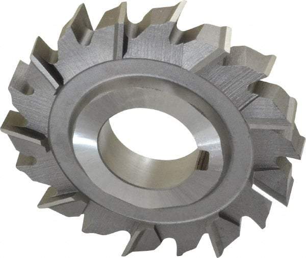 Made in USA - 3" Diam x 1/2" Width of Cut, 18 Teeth, High Speed Steel Side Milling Cutter - Staggered Teeth, Uncoated - Eagle Tool & Supply