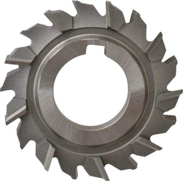 Made in USA - 3" Diam x 1/2" Width of Cut, 18 Teeth, High Speed Steel Side Milling Cutter - Staggered Teeth, Uncoated - Eagle Tool & Supply