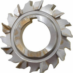 Made in USA - 3" Diam x 9/16" Width of Cut, 18 Teeth, High Speed Steel Side Milling Cutter - Staggered Teeth, Uncoated - Eagle Tool & Supply