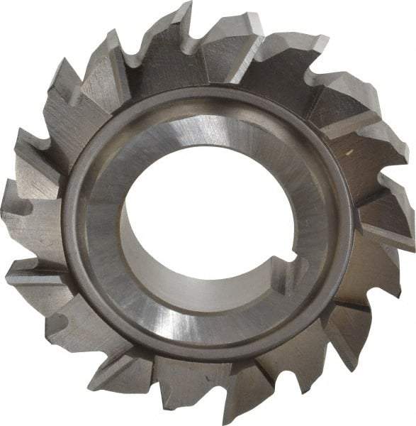 Made in USA - 3" Diam x 3/4" Width of Cut, 18 Teeth, High Speed Steel Side Milling Cutter - Staggered Teeth, Uncoated - Eagle Tool & Supply