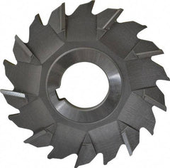 Made in USA - 3-1/2" Diam x 1/4" Width of Cut, 18 Teeth, High Speed Steel Side Milling Cutter - Staggered Teeth, Uncoated - Eagle Tool & Supply