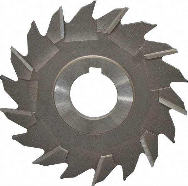 Made in USA - 4" Diam x 3/16" Width of Cut, 18 Teeth, High Speed Steel Side Milling Cutter - Staggered Teeth, Uncoated - Eagle Tool & Supply