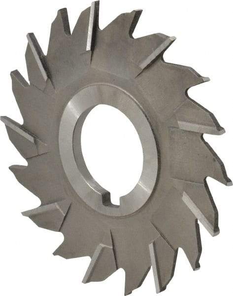 Made in USA - 4" Diam x 3/16" Width of Cut, 18 Teeth, High Speed Steel Side Milling Cutter - Staggered Teeth, Uncoated - Eagle Tool & Supply