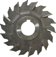 Made in USA - 4" Diam x 1/4" Width of Cut, 18 Teeth, High Speed Steel Side Milling Cutter - Staggered Teeth, Uncoated - Eagle Tool & Supply