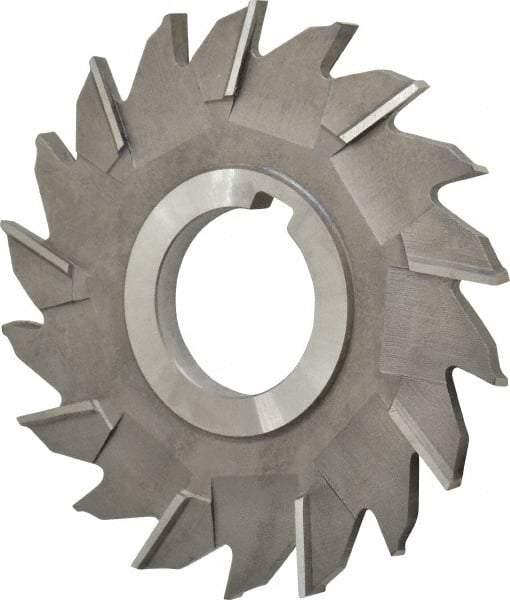 Made in USA - 4" Diam x 1/4" Width of Cut, 18 Teeth, High Speed Steel Side Milling Cutter - Staggered Teeth, Uncoated - Eagle Tool & Supply