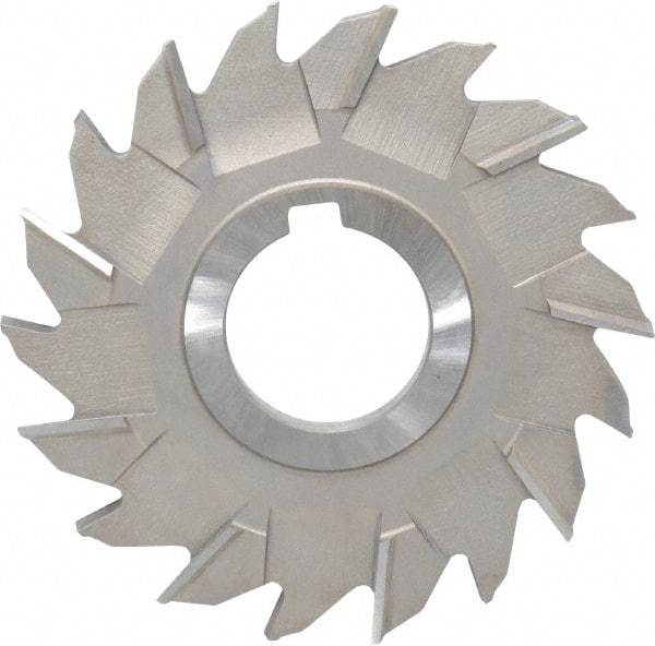 Made in USA - 4" Diam x 9/32" Width of Cut, 18 Teeth, High Speed Steel Side Milling Cutter - Staggered Teeth, Uncoated - Eagle Tool & Supply