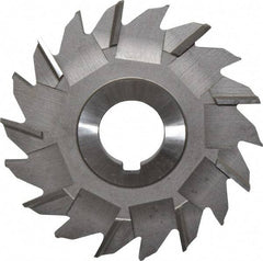 Made in USA - 4" Diam x 5/16" Width of Cut, 18 Teeth, High Speed Steel Side Milling Cutter - Staggered Teeth, Uncoated - Eagle Tool & Supply