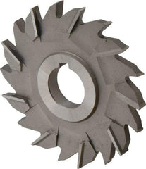 Made in USA - 4" Diam x 3/8" Width of Cut, 18 Teeth, High Speed Steel Side Milling Cutter - Staggered Teeth, Uncoated - Eagle Tool & Supply