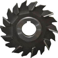 Made in USA - 4" Diam x 1/2" Width of Cut, 18 Teeth, High Speed Steel Side Milling Cutter - Staggered Teeth, Uncoated - Eagle Tool & Supply