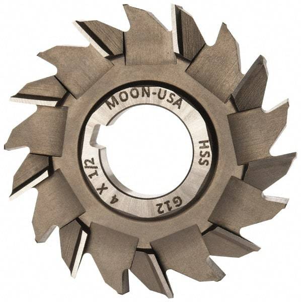 Made in USA - 4" Diam x 1/2" Width of Cut, 18 Teeth, High Speed Steel Side Milling Cutter - Staggered Teeth, Uncoated - Eagle Tool & Supply