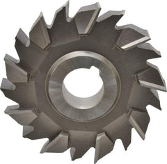 Made in USA - 4" Diam x 3/4" Width of Cut, 18 Teeth, High Speed Steel Side Milling Cutter - Staggered Teeth, Uncoated - Eagle Tool & Supply