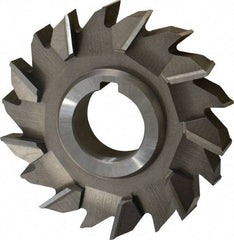 Made in USA - 4" Diam x 3/4" Width of Cut, 18 Teeth, High Speed Steel Side Milling Cutter - Staggered Teeth, Uncoated - Eagle Tool & Supply