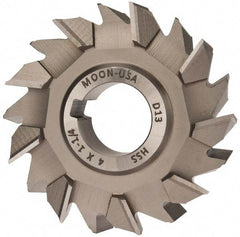 Made in USA - 4" Diam x 1-1/4" Width of Cut, 18 Teeth, High Speed Steel Side Milling Cutter - Staggered Teeth, Uncoated - Eagle Tool & Supply