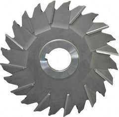 Made in USA - 5" Diam x 1/4" Width of Cut, 24 Teeth, High Speed Steel Side Milling Cutter - Staggered Teeth, Uncoated - Eagle Tool & Supply