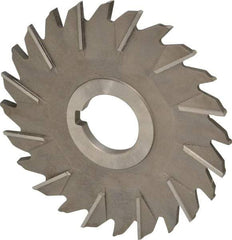 Made in USA - 5" Diam x 1/4" Width of Cut, 24 Teeth, High Speed Steel Side Milling Cutter - Staggered Teeth, Uncoated - Eagle Tool & Supply