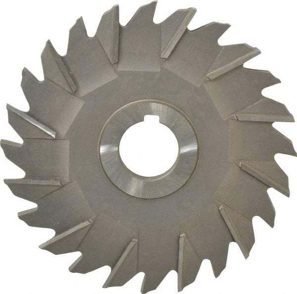 Made in USA - 5" Diam x 5/16" Width of Cut, 24 Teeth, High Speed Steel Side Milling Cutter - Staggered Teeth, Uncoated - Eagle Tool & Supply