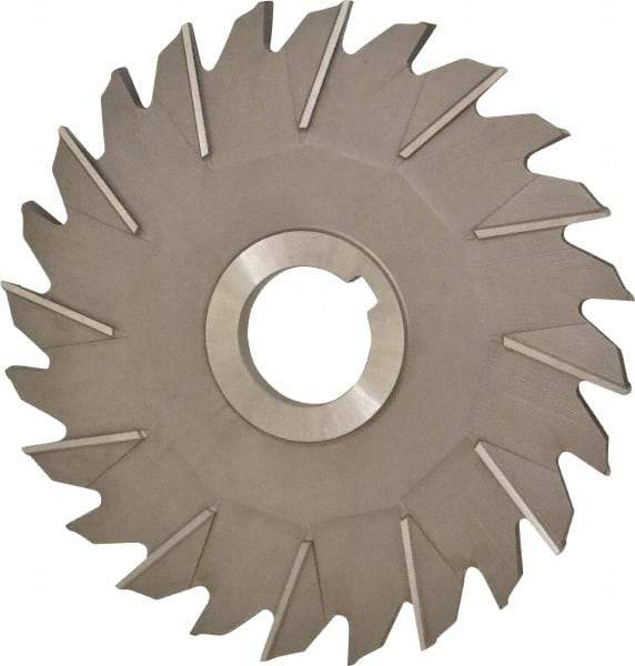 Made in USA - 6" Diam x 1/4" Width of Cut, 24 Teeth, High Speed Steel Side Milling Cutter - Staggered Teeth, Uncoated - Eagle Tool & Supply