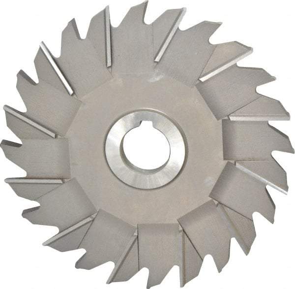 Made in USA - 6" Diam x 3/8" Width of Cut, 24 Teeth, High Speed Steel Side Milling Cutter - Staggered Teeth, Uncoated - Eagle Tool & Supply