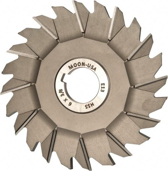 Made in USA - 6" Diam x 3/8" Width of Cut, 24 Teeth, High Speed Steel Side Milling Cutter - Staggered Teeth, Uncoated - Eagle Tool & Supply