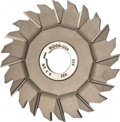 Made in USA - 6" Diam x 3/8" Width of Cut, 24 Teeth, High Speed Steel Side Milling Cutter - Staggered Teeth, Uncoated - Eagle Tool & Supply