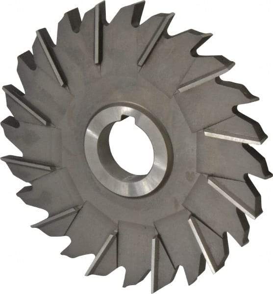 Made in USA - 6" Diam x 1/2" Width of Cut, 24 Teeth, High Speed Steel Side Milling Cutter - Staggered Teeth, Uncoated - Eagle Tool & Supply