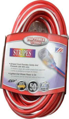 Southwire - 50', 12/3 Gauge/Conductors, Red/White Outdoor Extension Cord - 1 Receptacle, 15 Amps, 125 VAC, UL SJTW, NEMA 5-15P, 5-15R - Eagle Tool & Supply