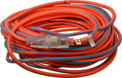 Southwire - 100', 12/3 Gauge/Conductors, Orange/Blue Outdoor Extension Cord - 1 Receptacle, 15 Amps, 125 VAC, UL SJTW, NEMA 5-15P, 5-15R - Eagle Tool & Supply