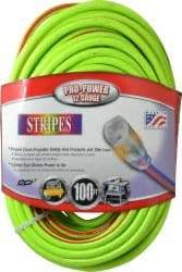 Southwire - 100', 12/3 Gauge/Conductors, Green/Red Outdoor Extension Cord - 1 Receptacle, 15 Amps, 125 VAC, UL SJTW, NEMA 5-15P, 5-15R - Eagle Tool & Supply