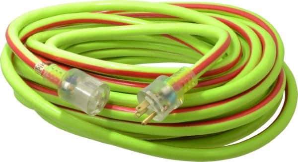 Southwire - 50', 10/3 Gauge/Conductors, Green/Red Outdoor Extension Cord - 1 Receptacle, 15 Amps, 125 VAC, UL SJTW, NEMA 5-15P, 5-15R - Eagle Tool & Supply