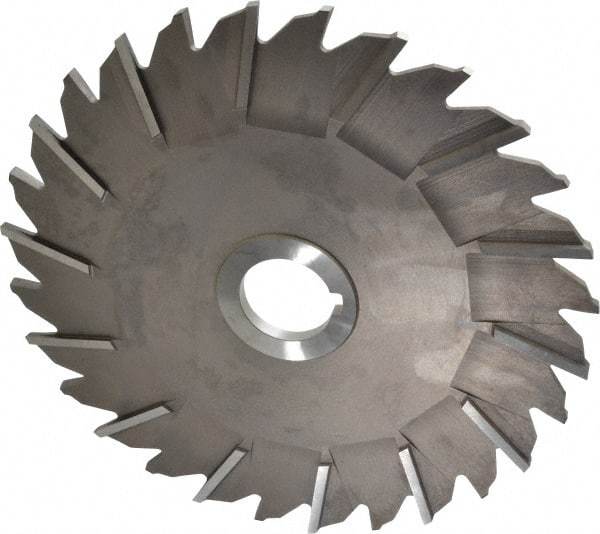 Made in USA - 8" Diam x 1/4" Width of Cut, 28 Teeth, High Speed Steel Side Milling Cutter - Staggered Teeth, Uncoated - Eagle Tool & Supply