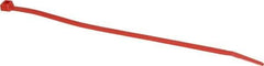 Made in USA - 7.562 Inch Long x 0.18 Inch Wide x 1-7/8 Inch Bundle Diameter, Red, Nylon Standard Cable Tie - 50 Lb. Strength, 0.052 Inch Thick - Eagle Tool & Supply