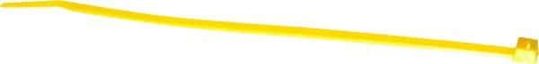 Made in USA - 7.562" Long Yellow Nylon Standard Cable Tie - 50 Lb Tensile Strength, 1.32mm Thick, 2" Max Bundle Diam - Eagle Tool & Supply