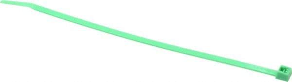 Made in USA - 7.562 Inch Long x 0.18 Inch Wide x 1-7/8 Inch Bundle Diameter, Green, Nylon Standard Cable Tie - 50 Lb. Strength, 0.052 Inch Thick - Eagle Tool & Supply