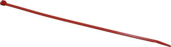 Made in USA - 8-7/8" Long Red Nylon Standard Cable Tie - 40 Lb Tensile Strength, 1.24mm Thick, 3" Max Bundle Diam - Eagle Tool & Supply