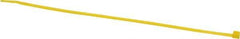 Made in USA - 11-1/4" Long Yellow Nylon Standard Cable Tie - 50 Lb Tensile Strength, 1.32mm Thick, 2" Max Bundle Diam - Eagle Tool & Supply