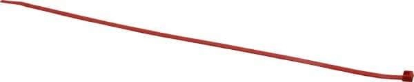 Made in USA - 14-1/4" Long Red Nylon Standard Cable Tie - 50 Lb Tensile Strength, 1.32mm Thick, 4" Max Bundle Diam - Eagle Tool & Supply