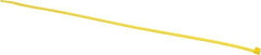 Made in USA - 14-1/4" Long Yellow Nylon Standard Cable Tie - 50 Lb Tensile Strength, 1.32mm Thick, 4" Max Bundle Diam - Eagle Tool & Supply