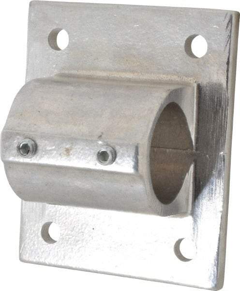 Hollaender - 1-1/2" Pipe, Wall Mount Flange, Aluminum Alloy Flange Pipe Rail Fitting - Bright Finish - Eagle Tool & Supply
