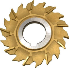 Made in USA - 3" Diam x 1/4" Width of Cut, 18 Teeth, High Speed Steel Side Milling Cutter - Staggered Teeth, TiN Coated - Eagle Tool & Supply