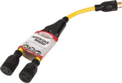 Southwire - 2 Outlets, 125 VAC, 20 Amp, Yellow and Black, Y Adapter - L5-20P, L5-20R NEMA Configuration, 20 Inch Long, UL Listed - Eagle Tool & Supply