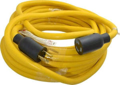 Southwire - 50', 12/3 Gauge/Conductors, Yellow Wet & Dry Location, Indoor & Outdoor Extension Cord - 1 Receptacle, 20 Amps, 125 VAC, UL STW, NEMA L5-20P, L5-20R - Eagle Tool & Supply