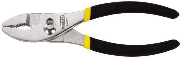 Stanley - 6-3/4" OAL, 1-7/16" Jaw Length, Slip Joint Pliers - 2 Positions, Serrated Jaw, Slip Joint Head, Slip Joint Plier Tool, Serrated Pipe Jaw - Eagle Tool & Supply