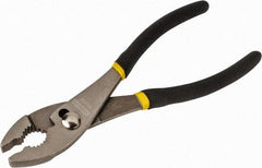 Stanley - 8" OAL, 1-45/64" Jaw Length, Slip Joint Pliers - 2 Positions, Serrated Jaw, Slip Joint Head, Slip Joint Plier Tool, Serrated Pipe Jaw - Eagle Tool & Supply