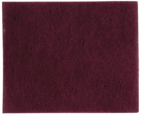 Ability One - 11-1/6" Long x 9" Wide x 1/4" Thick Cleansing Pad - Light-Duty, Maroon - Eagle Tool & Supply