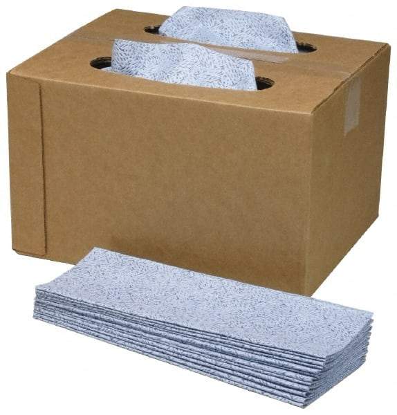 Ability One - Flat Fold Microfiber Wipes - Box, 16-1/2" x 11-1/2" Sheet Size, Blue - Eagle Tool & Supply