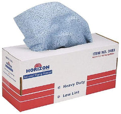 Ability One - Flat Fold Shop Towel/Industrial Wipes - 16-1/2" x 11-1/2" Sheet Size, Blue - Eagle Tool & Supply