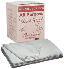 Ability One - 9 Inch Long x 11-1/2 Inch Wide Cotton Rags - White, Box - Eagle Tool & Supply